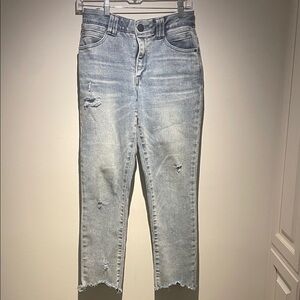 Democracy Light Blue “Ab” technology Stretchy Distressed Jeans